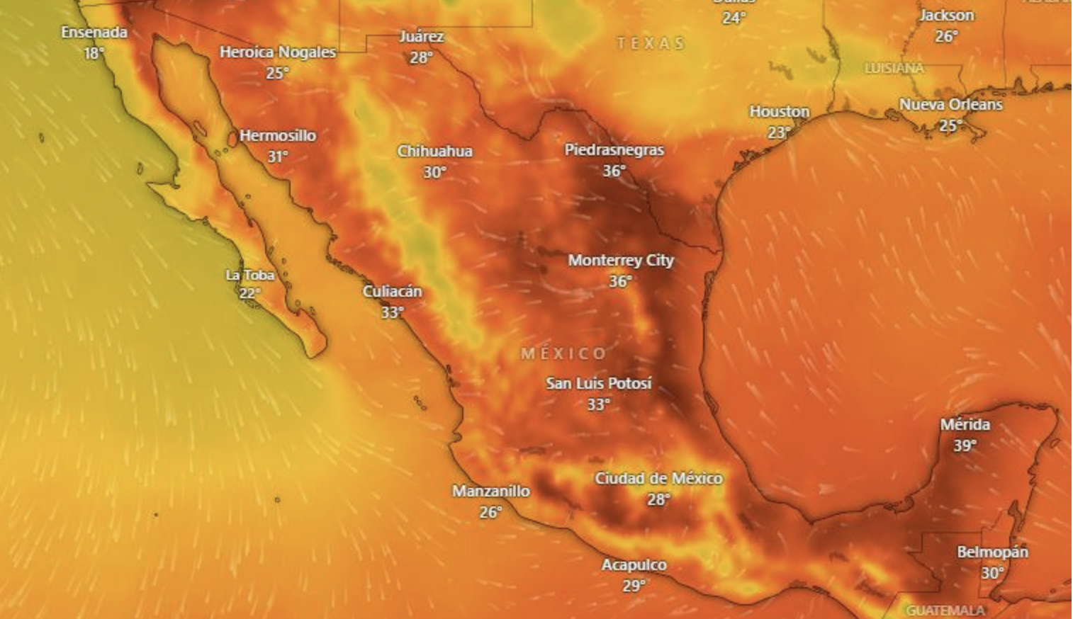Este lunes 20 de mayo, entrará la tercera  de 5 ondas de calor en México