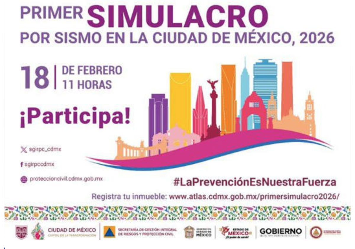 Primer simulacro nacional 2026 será en febrero. Sonará la alerta de tu celular