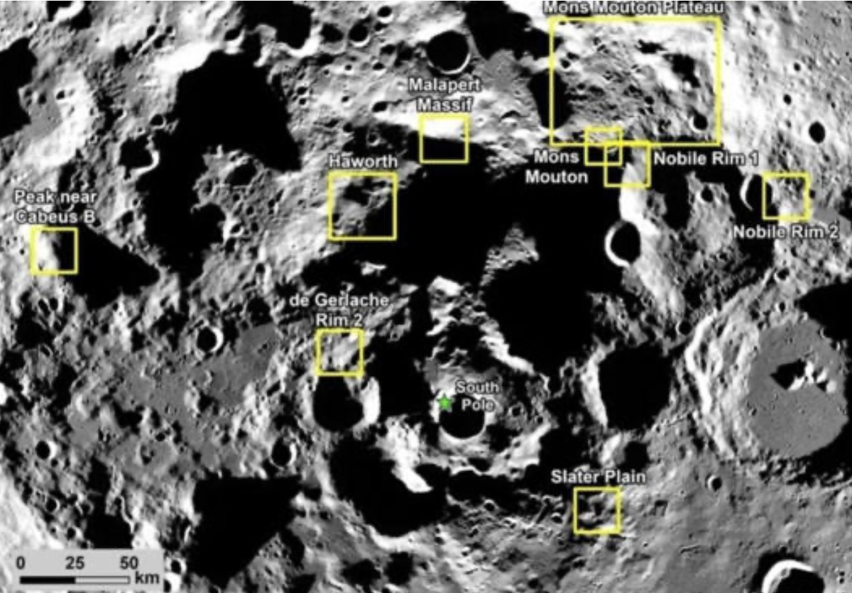 La NASA selecciona 9 posibles lugares de aterrizaje para su próxima misión tripulada a la Luna