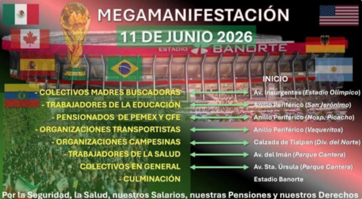 Alistan mega marcha para inauguración del Mundial en CDMX este 11 de junio